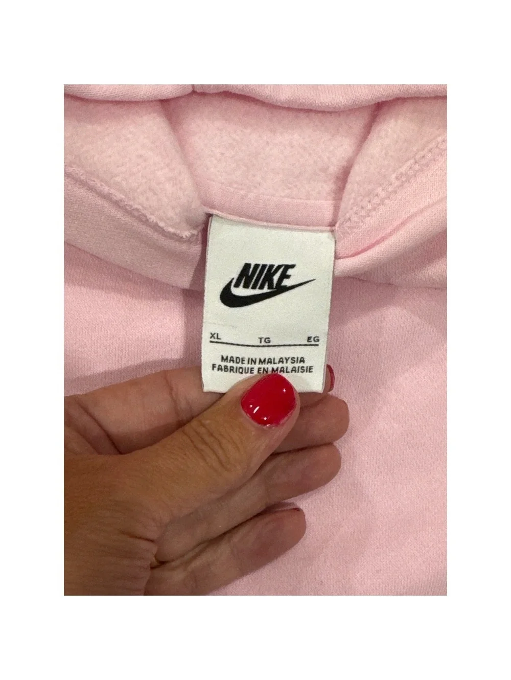 Nike Girls Pink Double Swoosh Fleece Hoodie Sweatshirt XL Kids